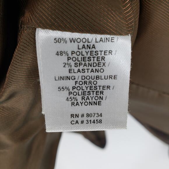 BCBGMaxazria Y2K Plaid Blazer Jacket XS Wool Ruffle Collar Brown Black BCBG - Picture 9 of 9